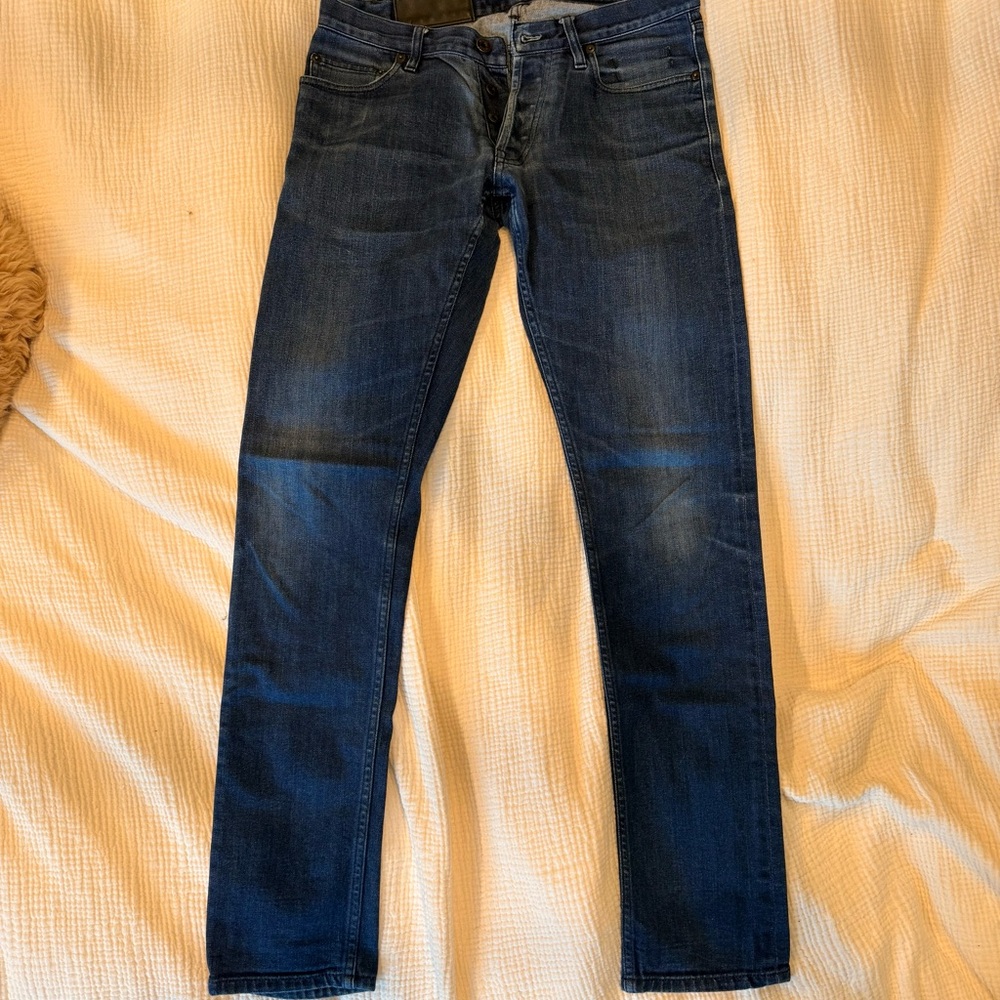 Public School Men's Slim Straight Jeans in Dark Blue Denim
